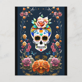 Sugar Skull Art - Celebrate Life Postkarte