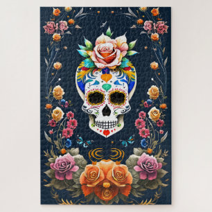 Sugar Skull Art - Celebrate Life Puzzle