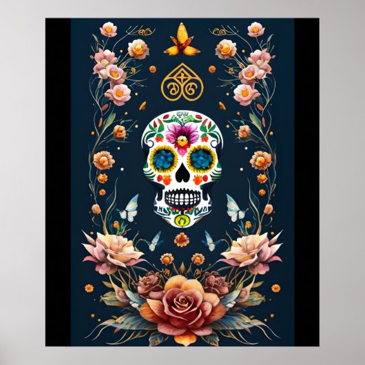 Sugar Skull Art - Der Feierliche Geist Poster (Vorne)