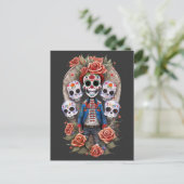 Sugar Skull Art - Der Stehende Mensch Postkarte (Stehend Vorderseite)