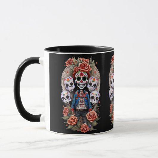 Sugar Skull Art - Der Stehende Mensch Tasse (Links)