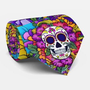 Sugar Skull Art - Día de los Muertos Krawatte