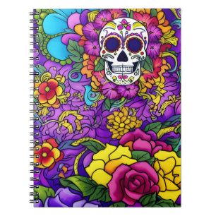Sugar Skull Art - Día de los Muertos Notizblock