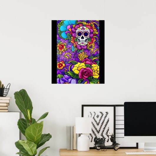 Sugar Skull Art - Día de los Muertos Poster (Heimbüro)