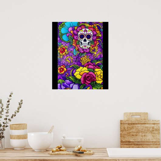 Sugar Skull Art - Día de los Muertos Poster (Küche)