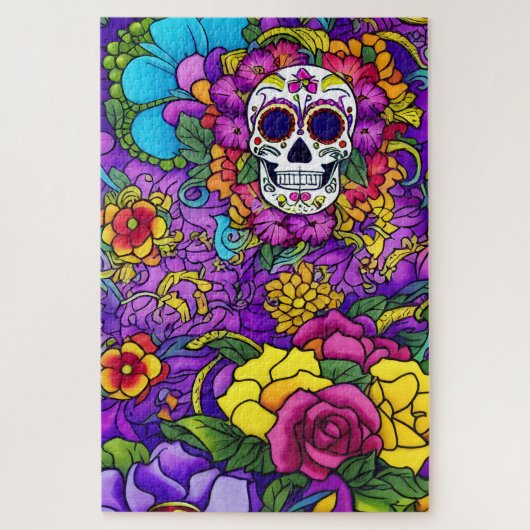 Sugar Skull Art - Día de los Muertos Puzzle (Vertikal)