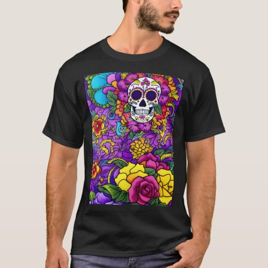 Sugar Skull Art - Día de los Muertos T-Shirt (Vorderseite)