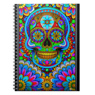 Sugar Skull Art - Ein Spektrum von Spirituosen Notizblock