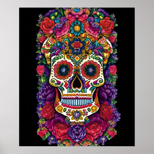 Sugar Skull Art - Eine bunte Hommage Poster (Vorne)