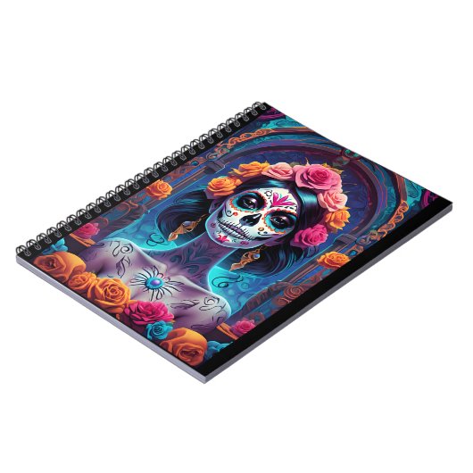 Sugar Skull Art - Embraise the Elegante Notizblock (Linke Seite)