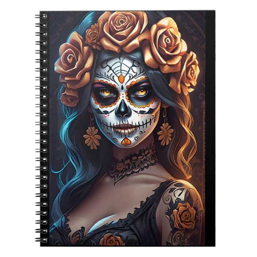 Sugar Skull Art - Farbenfrohe Äußerungen Notizblock (Vorderseite)