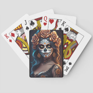 Sugar Skull Art - Farbenfrohe Äußerungen Spielkarten