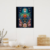 Sugar Skull Art - Farbenfrohe Kreationen Poster (Küche)