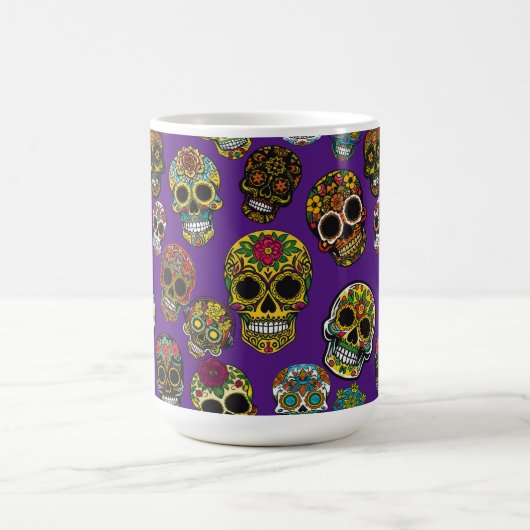 Sugar Skull Art farbenfrohe Muster Kaffeetasse (Mittel)