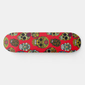 Sugar Skull Art farbenfrohe Muster Skateboard (Horizontal)