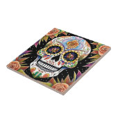 Sugar Skull Art - Farbiges mexikanisches Fiesta De Fliese (Seite)