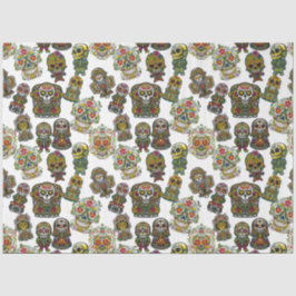 Sugar Skull Art - Festivals (weiß) Seidenpapier