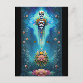 Sugar Skull Art-Festive Spirit Dia de los Muertos Postkarte