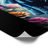 Sugar Skull Art - Festlicher Geist Poster (Ecke)