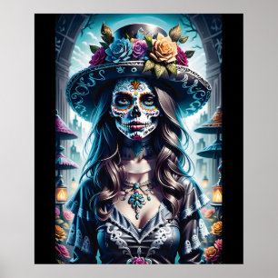 Sugar Skull Art - Festlicher Geist Poster