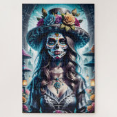 Sugar Skull Art - Festlicher Geist Puzzle (Vertikal)