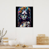 Sugar Skull Art - Fiesta of Colors Poster (Küche)
