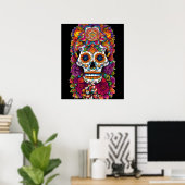 Sugar Skull Art - Fiesta of Colors Poster (Heimbüro)