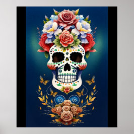 Sugar Skull Art - Fiesta of Colors Poster