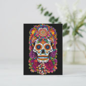 Sugar Skull Art - Fiesta of Colors Postkarte (Stehend Vorderseite)