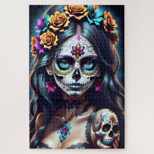 Sugar Skull Art - Fiesta of Colors Puzzle