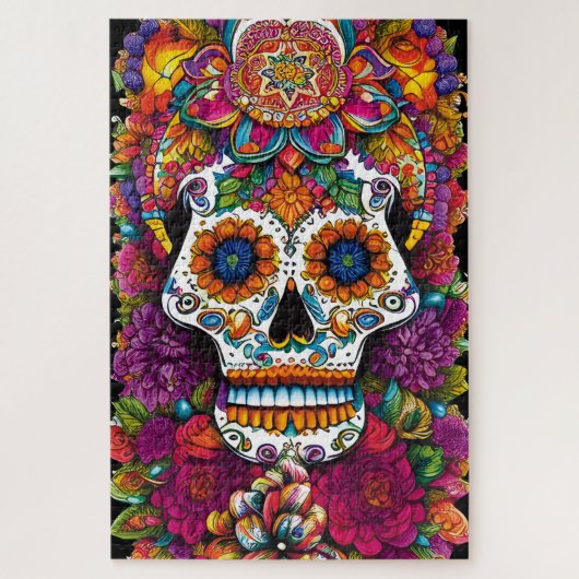 Sugar Skull Art - Fiesta of Colors Puzzle (Vertikal)