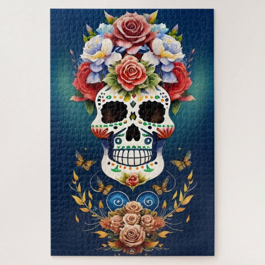 Sugar Skull Art - Fiesta of Colors Puzzle (Vertikal)