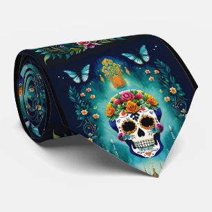 Sugar Skull Art - Inspiriert von mexikanischen Tra Krawatte