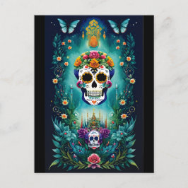 Sugar Skull Art - Inspiriert von mexikanischen Tra Postkarte