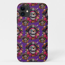 Sugar Skull Art - Jolly Pirate Skull (Lila) Case-Mate iPhone Hülle
