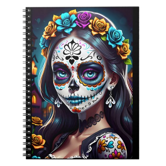 Sugar Skull Art - Kulturelle Schönheit Notizblock (Vorderseite)