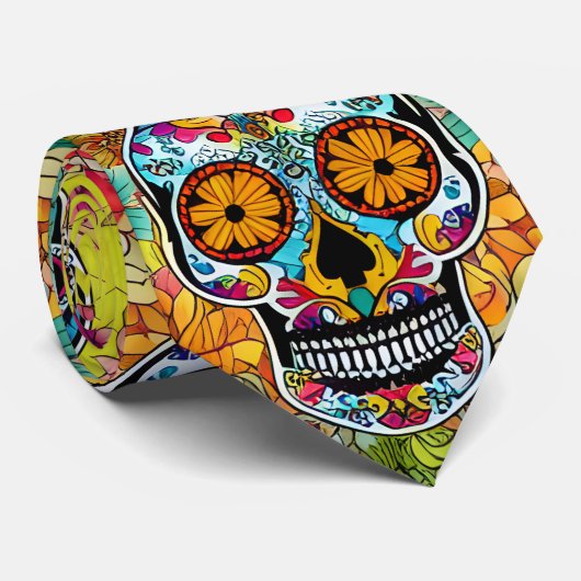 Sugar Skull Art - Kunst des Erinnerns Krawatte (Gerollt)