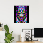 Sugar Skull Art - Leben im Tod Poster (Heimbüro)