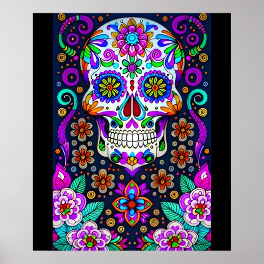 Sugar Skull Art - Leben im Tod Poster (Vorne)