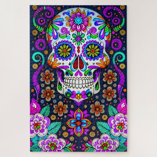 Sugar Skull Art - Leben im Tod Puzzle (Vertikal)