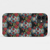 Sugar Skull Art - Lebhafte blaue Tradition Case-Mate iPhone Hülle (Rückseite (Horizontal))