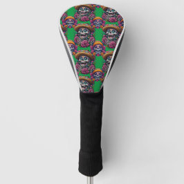 Sugar Skull Art - Lebhafter Tag der Toten (grün) Golf Headcover