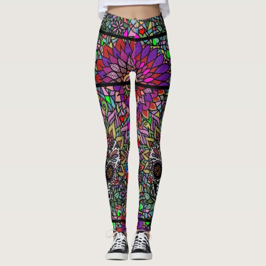 Sugar Skull Art Leggings (Vorderseite)