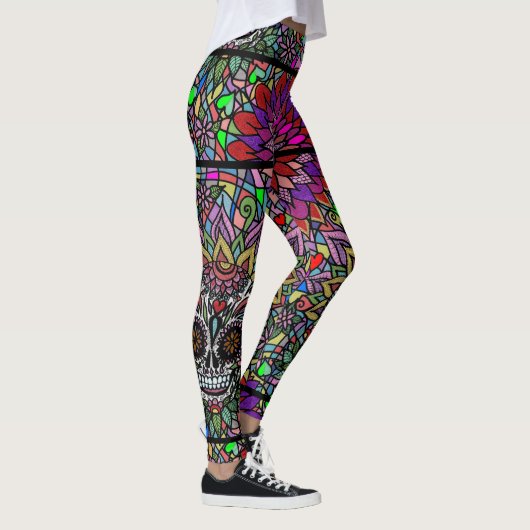 Sugar Skull Art Leggings (Rechts)