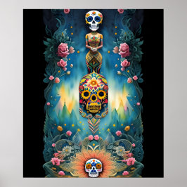 Sugar Skull Art - Mexikanischer Tag der Toten: Poster