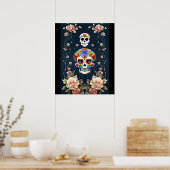 Sugar Skull Art - Mexikanisches Erbe Poster (Küche)