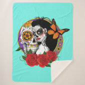Sugar Skull Art Nouveau Sherpadecke (Vorderseite)