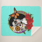 Sugar Skull Art Nouveau Sherpadecke (Vorderseite (Horizontal))