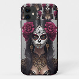 Sugar Skull Art - Rose und Romantik Case-Mate iPhone Hülle