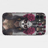 Sugar Skull Art - Rose und Romantik Case-Mate iPhone Hülle (Rückseite (Horizontal))
